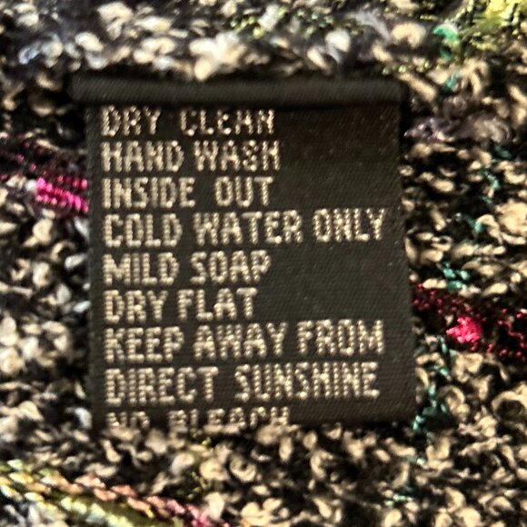 Berek Vintage SZL Black Tweed Wool Sweater Blazer Lace Chic Parisian Designer 90 - Picture 8 of 10